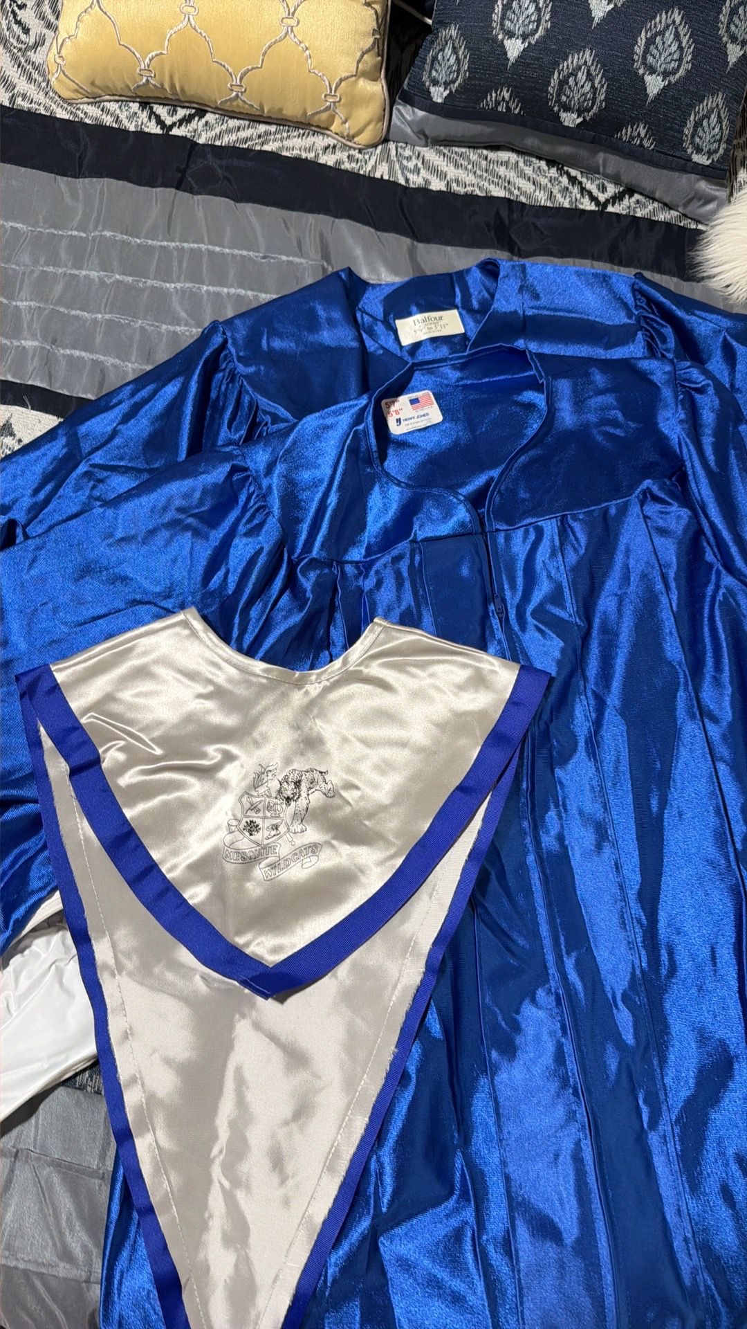 Graduation Blue Cap And Gown