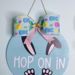 Hop On In Easter Door Hanger 