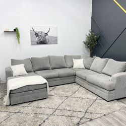 Living Spaces Gray Sectional Couch 