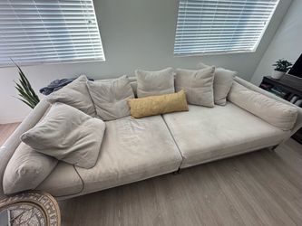 Z Gallerie Deep Cushion Microfiber Couch