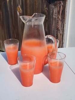Vintage Blendo Mist Orange Glass Pitcher
