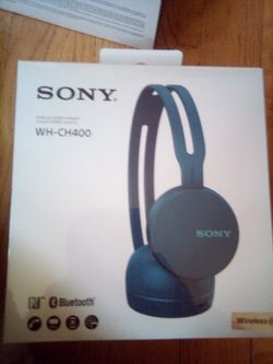 Blue Sony Bluetooth headphones