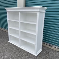 Halifax Bookcase/ Hutch Unit With 8 Shelves, Classic White 