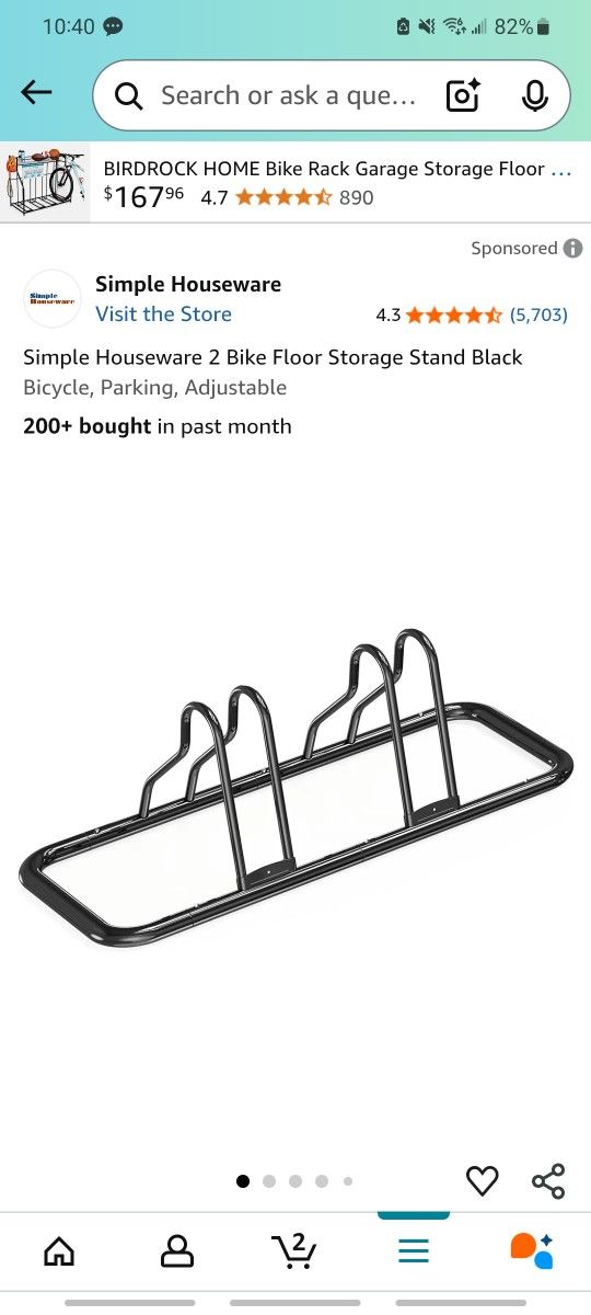 2 Bike Standing Rack