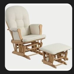 Glider and Ottoman, Natural w/ Beige

Cushion