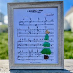 Seaglass Art “O Christmas Tree” 8x10