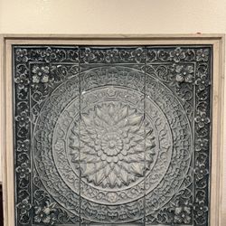 Blue Mandala Metal Framed Art