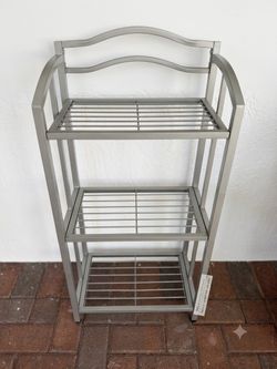 Silver 3-Tier Metal Shelving/Bathroom Unit
