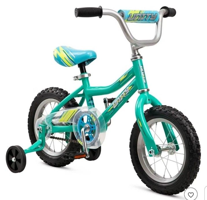 12" Kids' Bike - Teal Blue with training wheels