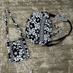 Purse and Travel Bag Black And White