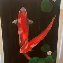 Koi Fish Canvas Painting 