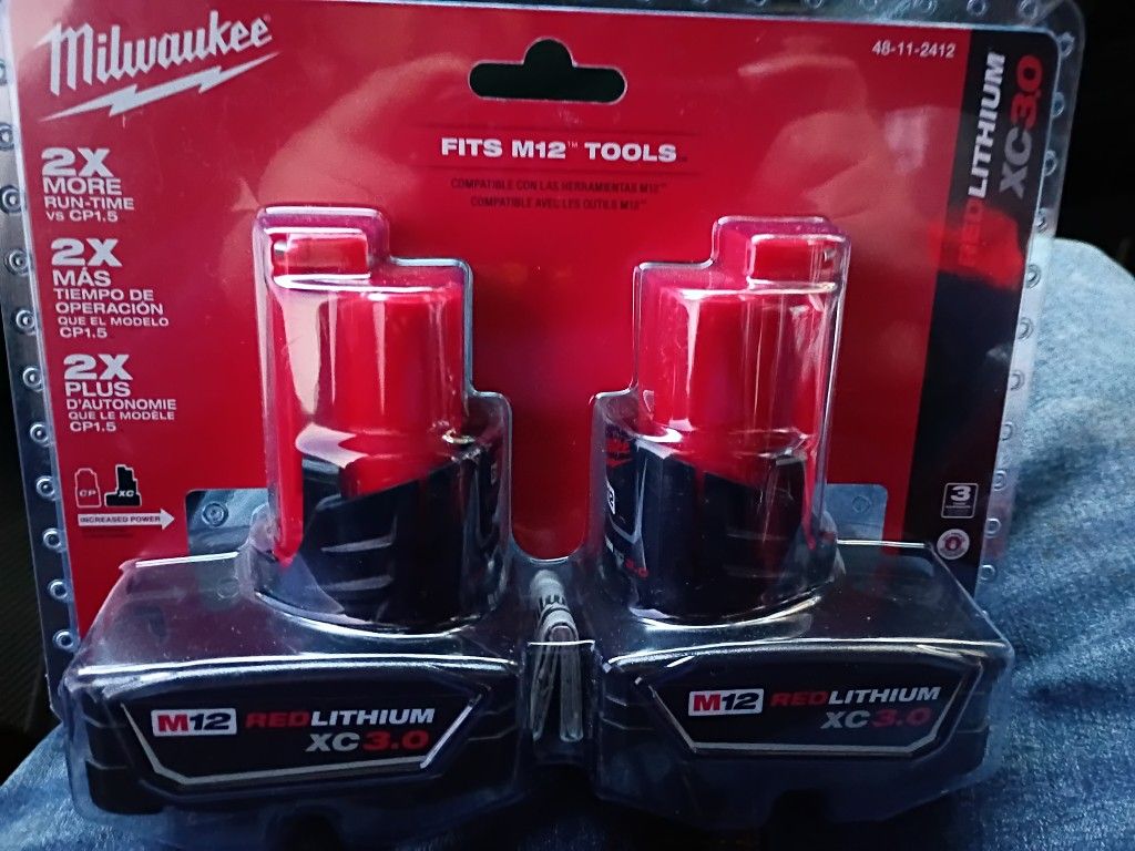 MILWAUKEE M12 X 3.O BATTERIES 2pk