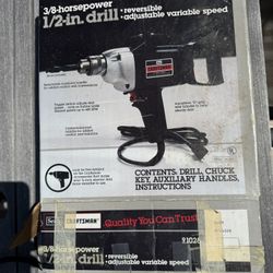 Sears 3/8 Hp Half Inch Drill