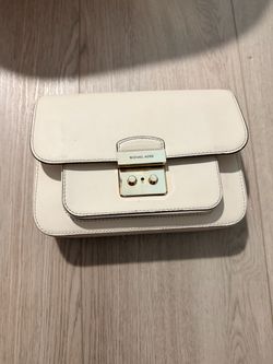 Michael Kors White Leather Crossbody Bag