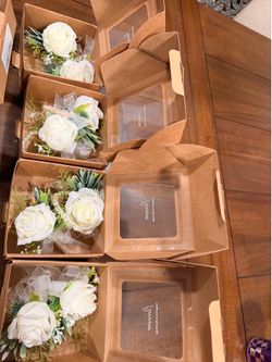 Prom corsages and boutonniere sets-white rose box set