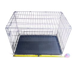 Godohome 36 Inches Reinforced Dog Crate Large Collapsible Dog Crate Wire Pet Dog Crate with Double Doors Leak Proof Plastic Tray Divider Outdoor Indoo