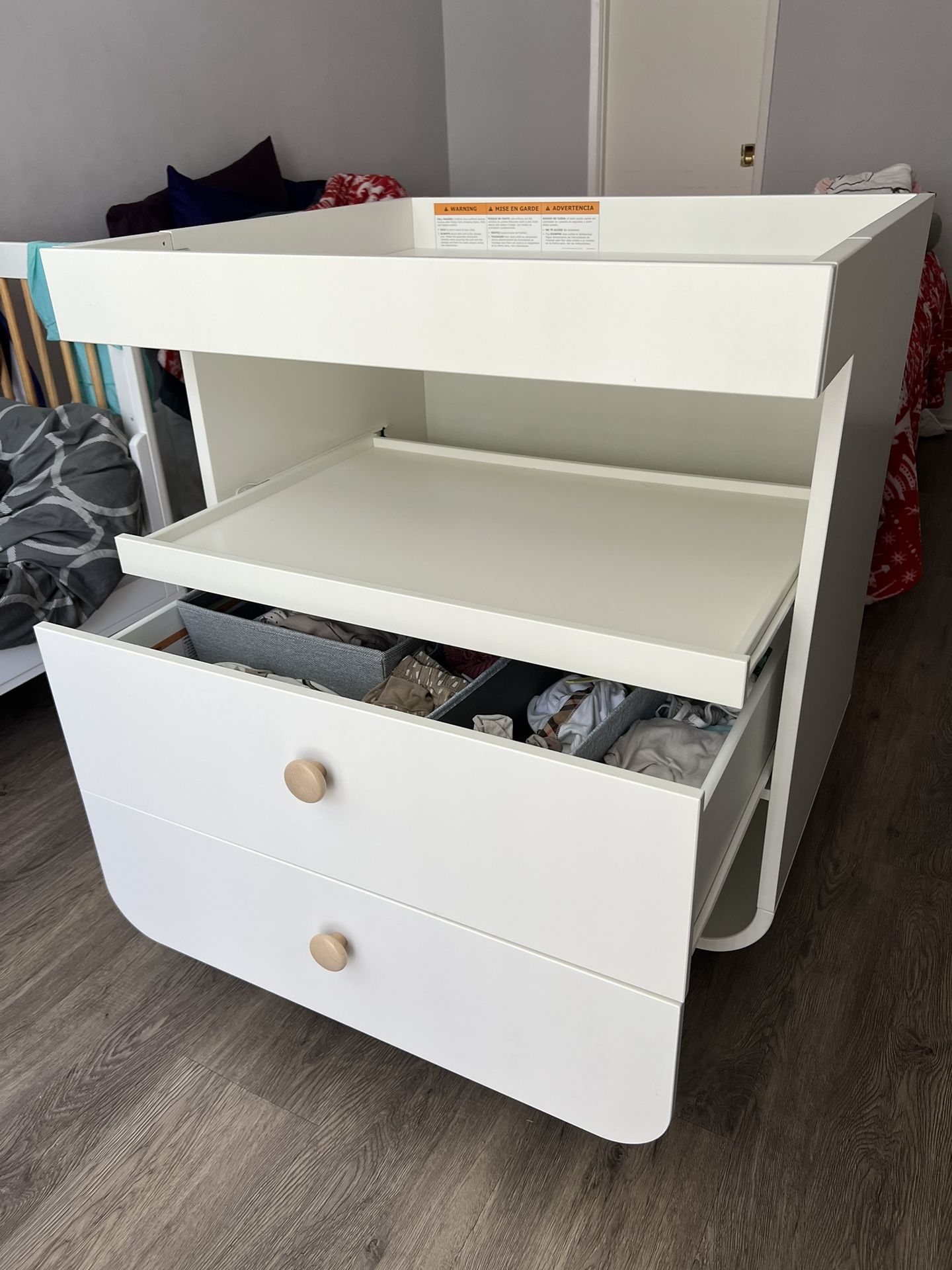 IKEA MYLLRA Changing table with drawers, white