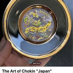 The Art of Chokin "Japan" Collector's Plate 24k gold edge...