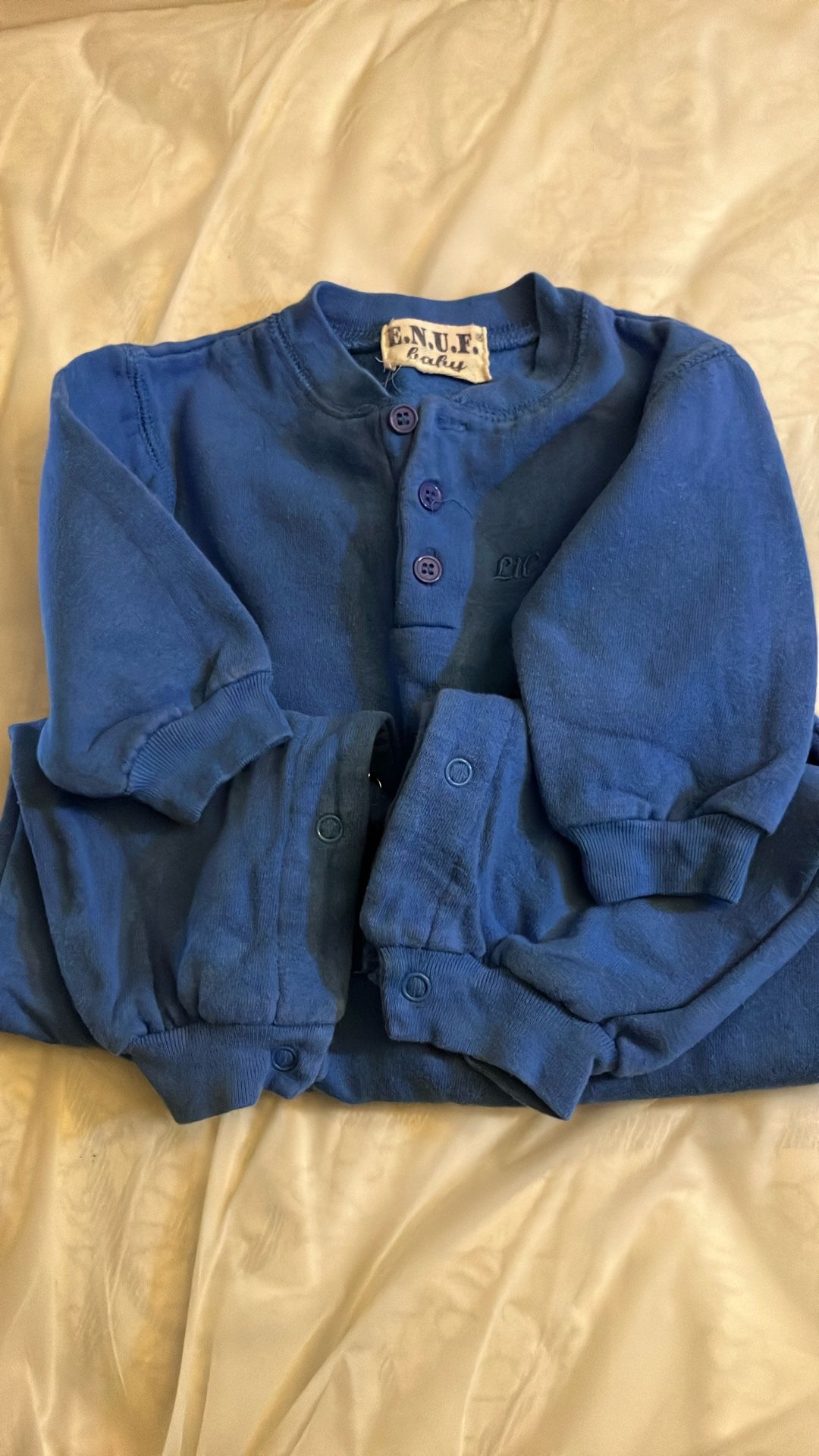 All Blue Enuf Non Footed 1 Piece Winter Fleece For Baby 12m