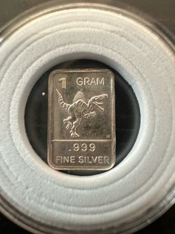 1-gram Spinosaurus .999 fine silver bar