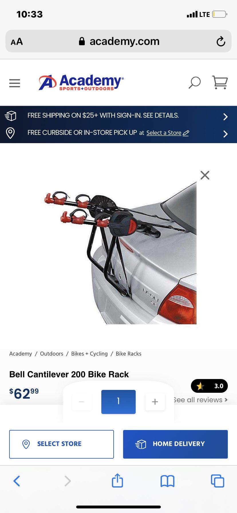 Bell double car suv bike rack