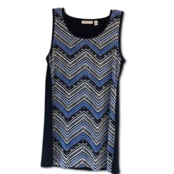 Susan Graver Liquid Knit Sleeveless Tunic w/Pleated Knit Front