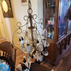 Vintage Glass Chandelier 