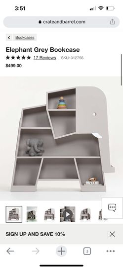 Elephant bookcase crate and barrel discount