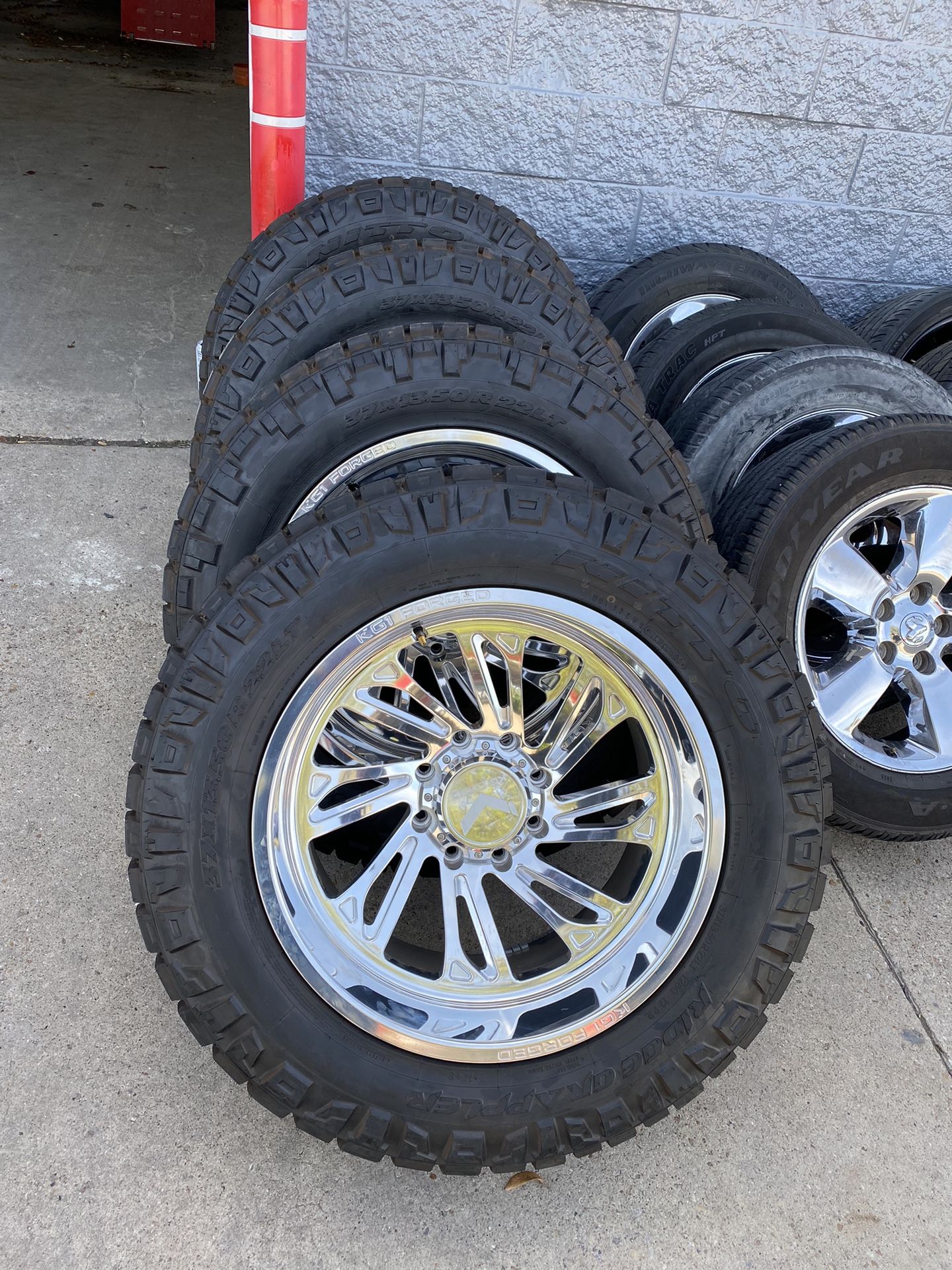 22x12 KG1 Forged Wheels And Nitto 37 Inch Tirs Fits Chevy, Gmc 2500 8x180 Bolt Pattern