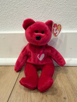 Ty Beanie Baby Red Bear with Heart