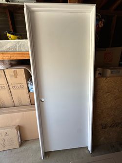 New White Solid Core Flush Prefinished Pine Wood Prehung Interior Doors - sold together OR separately