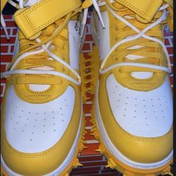 Off White X Air Force 1 Mid Sp Leather “varsity Maize”