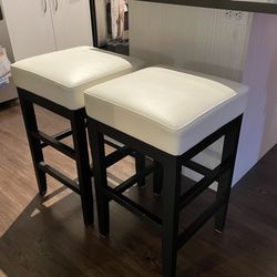 Stools with Leather Seats 