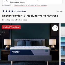 King foam mattress med firmness less than a year old