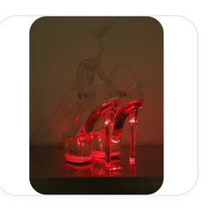 Clear Stilettos with Red LEDs