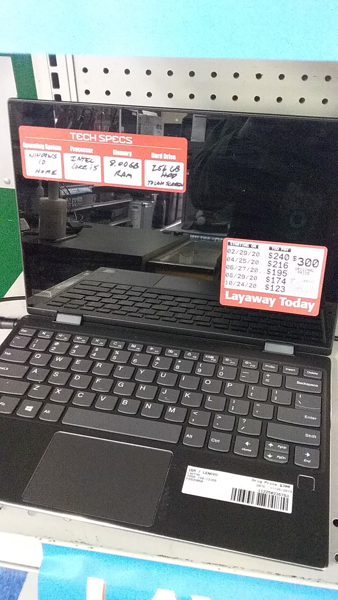 Lenovo yoga 720-12IKB laptop has faulty power cord as is no returns