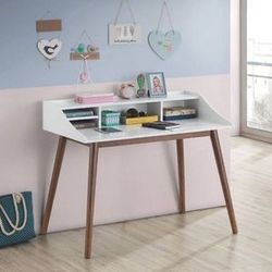 Brand New White/Walnut Writing Desk