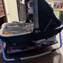 Baby Girl Clothes And Bassinet