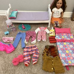 Mixture of American Girl & Our Generation doll and accessories- like new