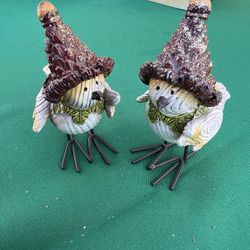 Christmas Birds Figurine Decor- Selling As A Pair 