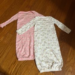 2 pack of pink and white baby gowns #babyessentials