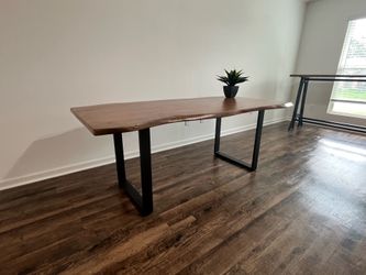 Wood/Iron Live Edge Bar and Dining Room Table