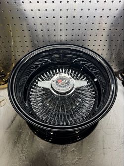 13x7 Powdercoated Black 100 Spoke With Hub Ring