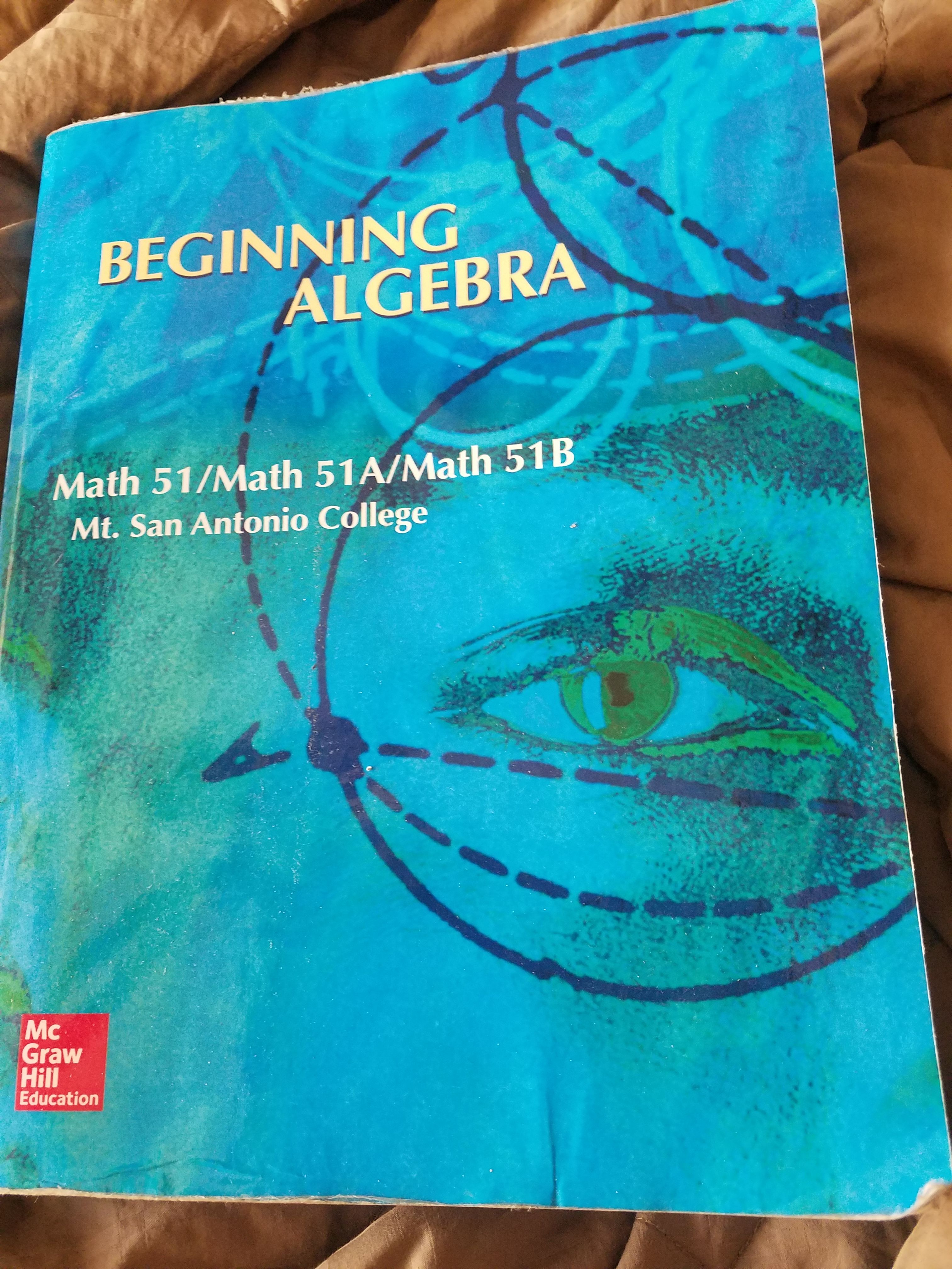 Beginning algebra math 51