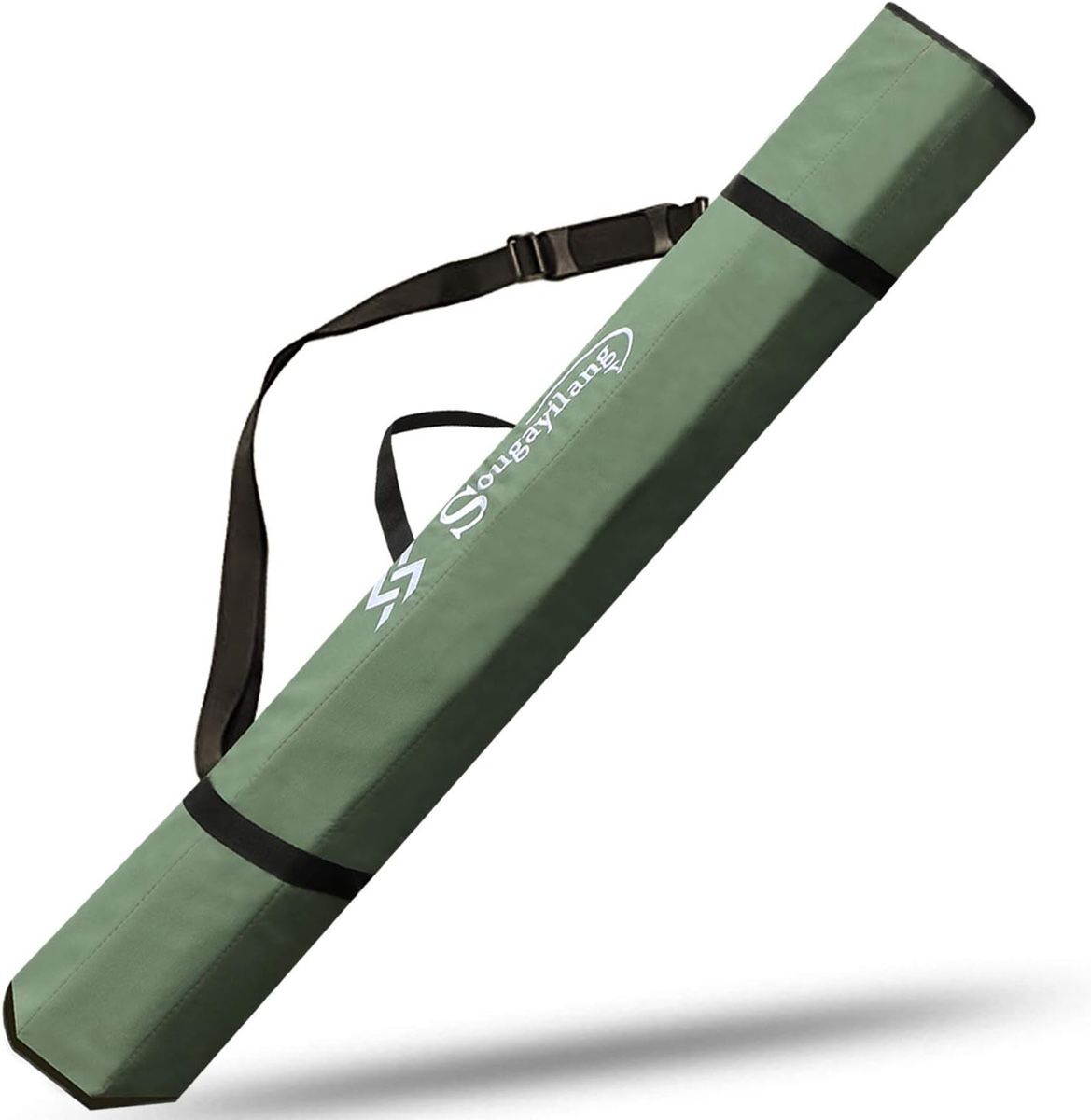 Sougayilang Canvas Fishing Rod Bag, Fishing Pole Organizer, Fishing Rod and Reel Storage Bag Organizer for Travel, Gift for Father, Boyfriend and Fami