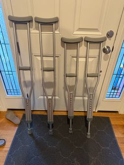 2 Pair of Crutches - 1 Adult & 1 Youth