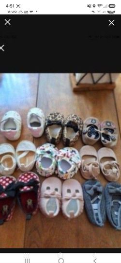 Newborn to six month old little girls shoes and slippers