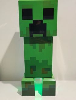 Minecraft Creeper Mini Fridge 8L LED Light Cooler preowned Tested Works Green Gaming