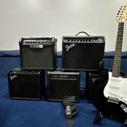 Music equipment, Fender guitar, amps and accessories