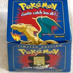 Pokémon Limited Edition-1999 Charizard #6-Sealed in Original Box-23K Gold Plated Trading Card-Vintage!